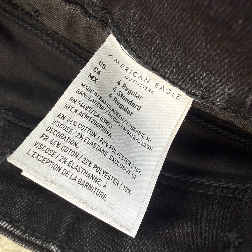 American Eagle Outfitters Womens Skinny Jeans Black Next Level Stretch Denim 4 - Picture 3 of 7